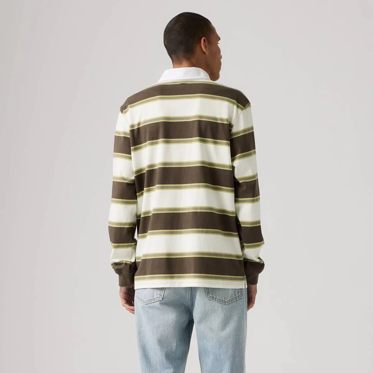 Классическая регбийная рубашка с длинными рукавами Levi's, Branco Stripe Egret - Multi-Color — фото 4