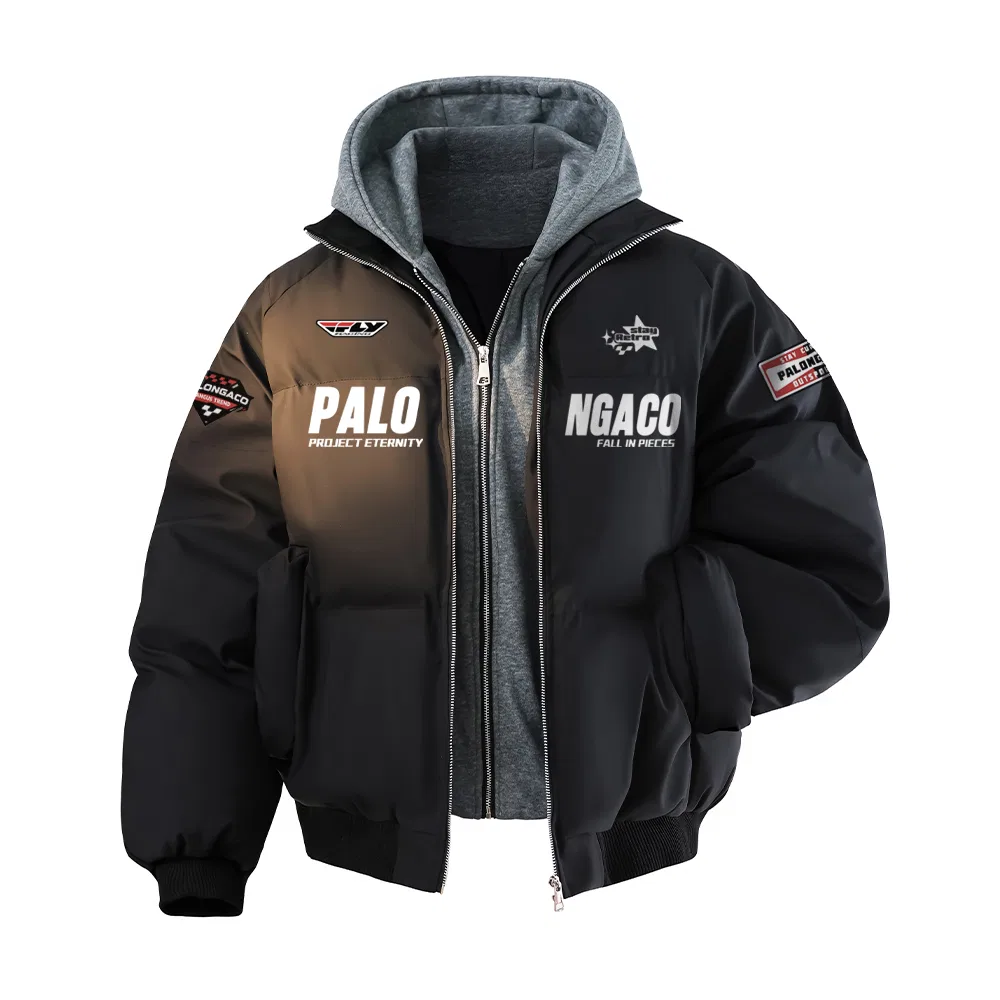 Детский пуховик утепленный с принтом PAL ONGACO, Black