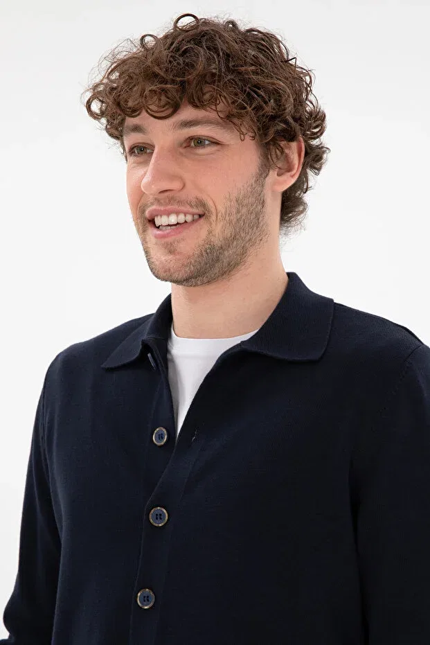 Мужской кардиган хлопковый Basics U.S. Polo Assn., Navy Blue — фото 2