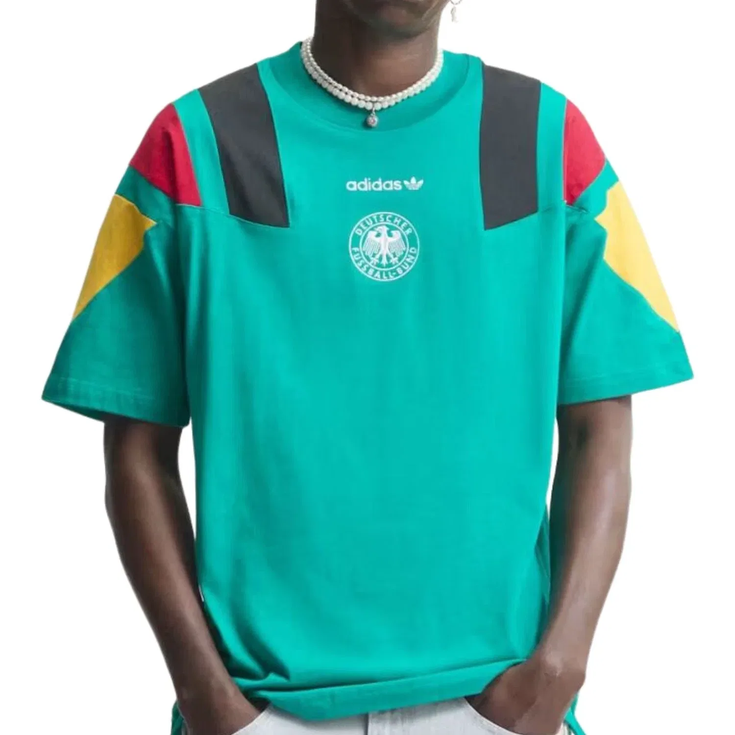 Мужская футболка с принтом Adidas Germany EQT Equipment Green, зеленый — фото 2