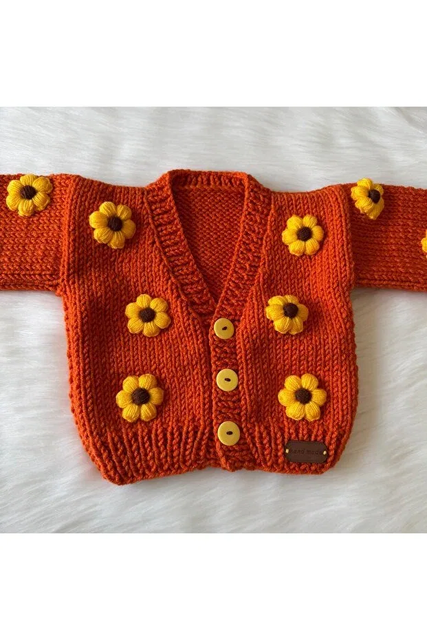 Детский кардиган с принтом Floral Crop Cardigan Home, Orange — фото 2