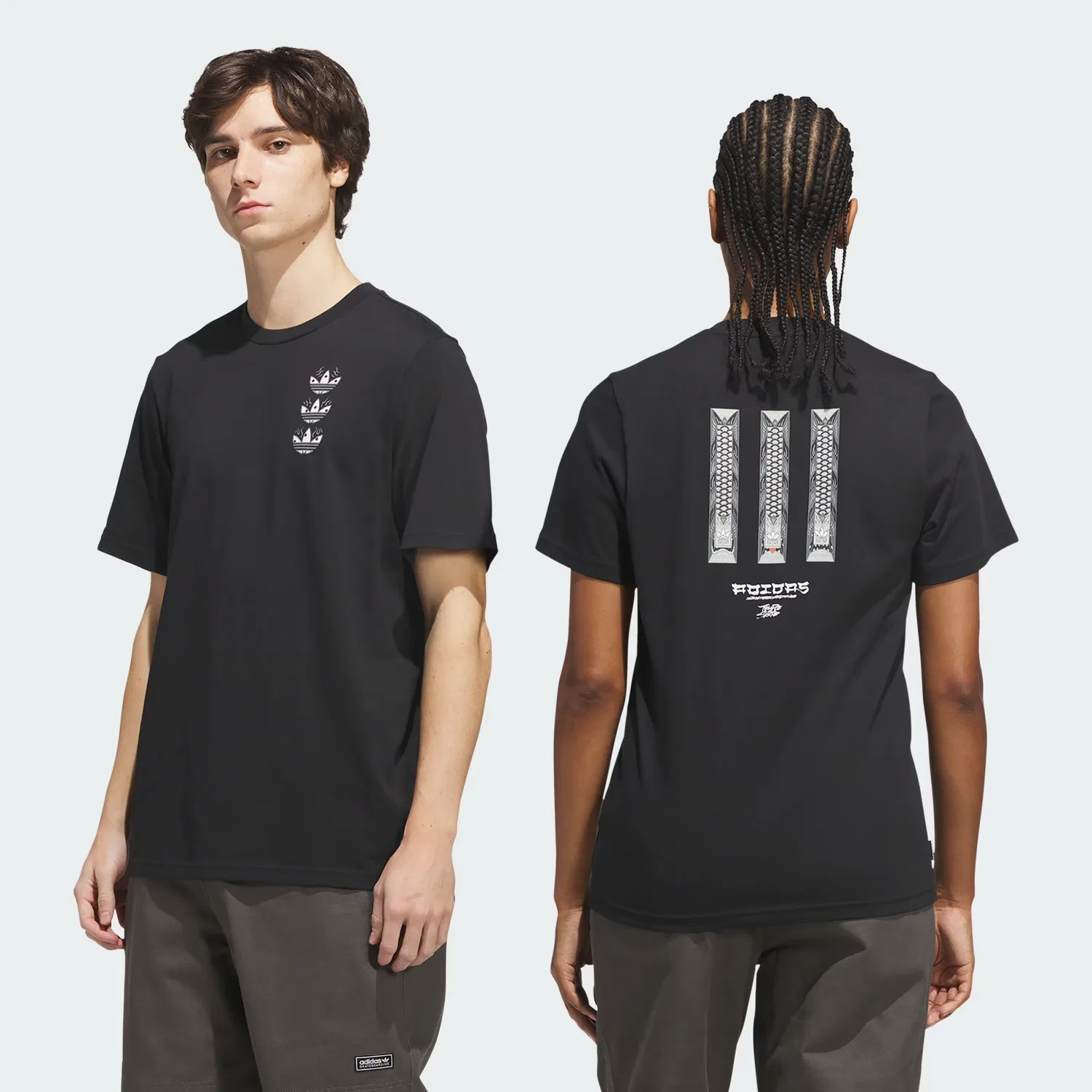 Футболка с принтом Skateboarding x Temple of Skate Curb Tee Adidas Originals, черный/мультиколор