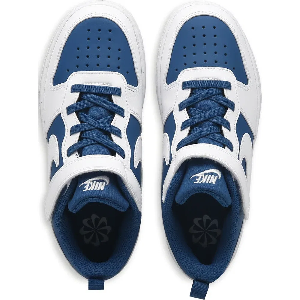 Детские низкие кроссовки Court Borough Recraft Nike, White/Blue — фото 4
