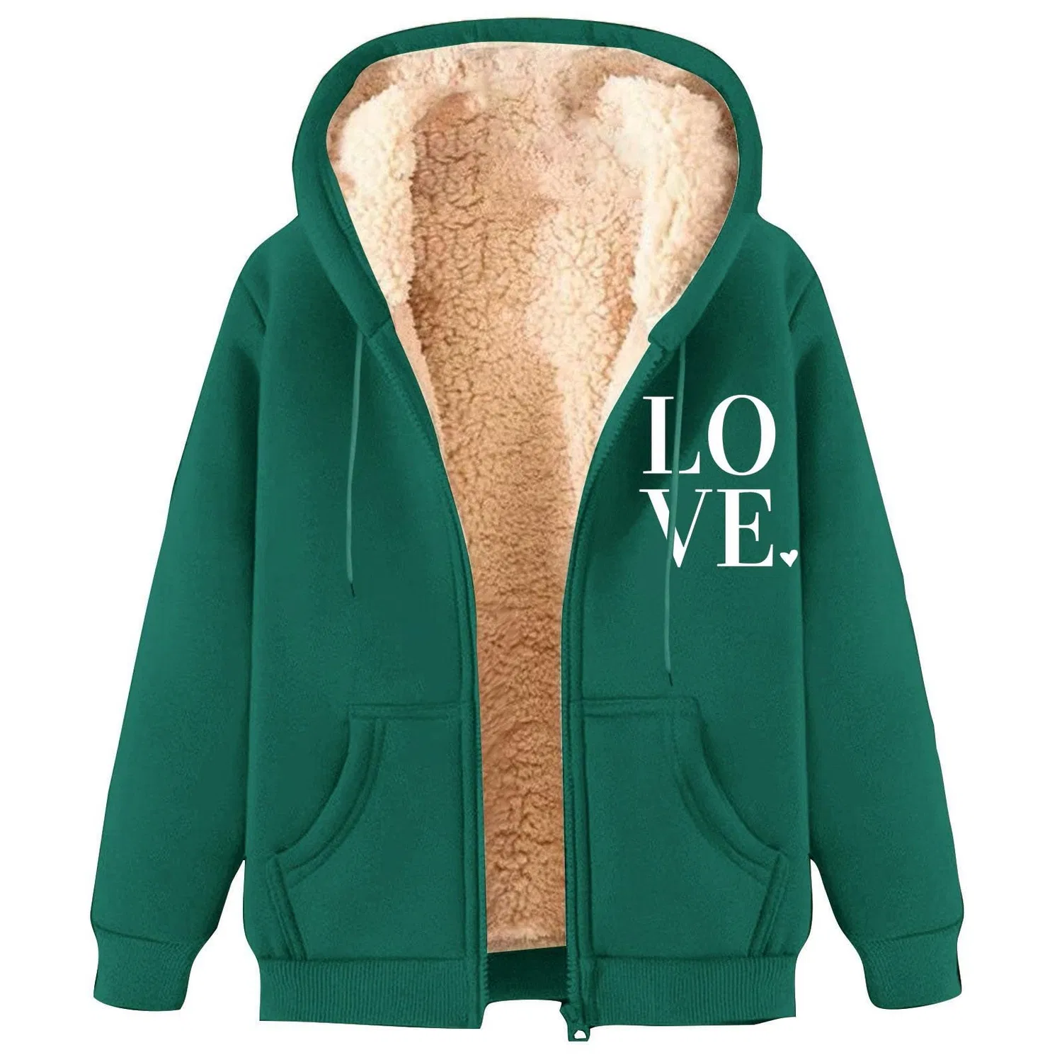 Женский утеплённый жилет с капюшоном из флиса, 04 Verde