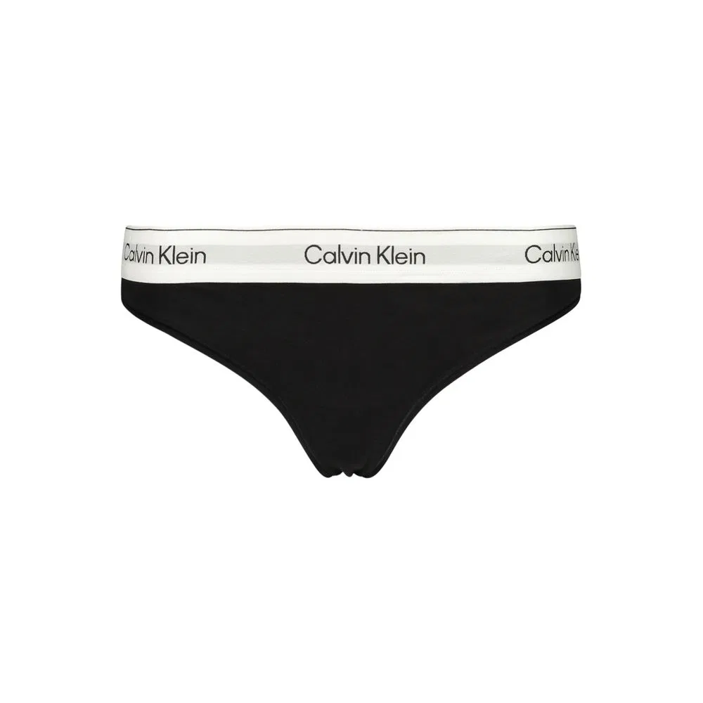 Женские трусы-стринги с эластичным поясом, Black, Calvin Klein