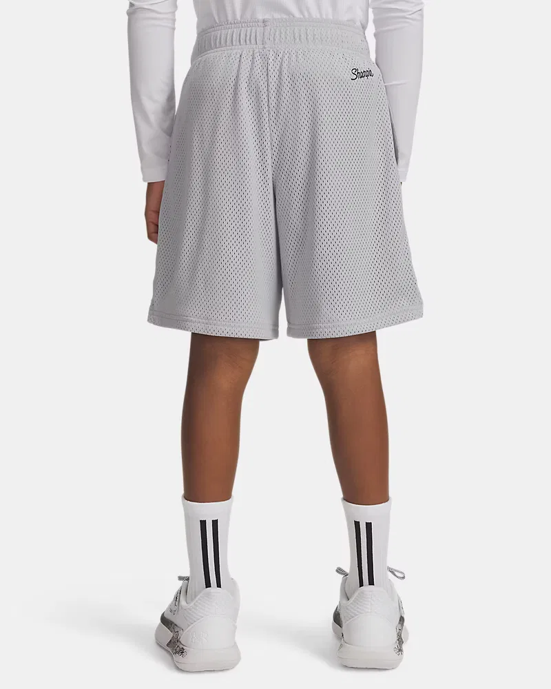 Шорты детские быстросохнущие сетчатые D. Fox x Sharpie UnderArmour, Mod Gray/Black — фото 2