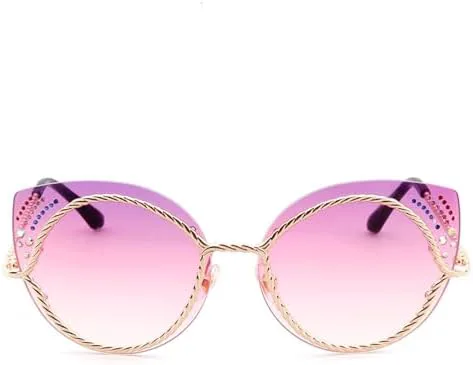 

Солнцезащитные очки для женщин, солнцезащитные очки с градиентным переходом цвета, женские солнцезащитные очки с дужками из сплава, без оправы generic, C7