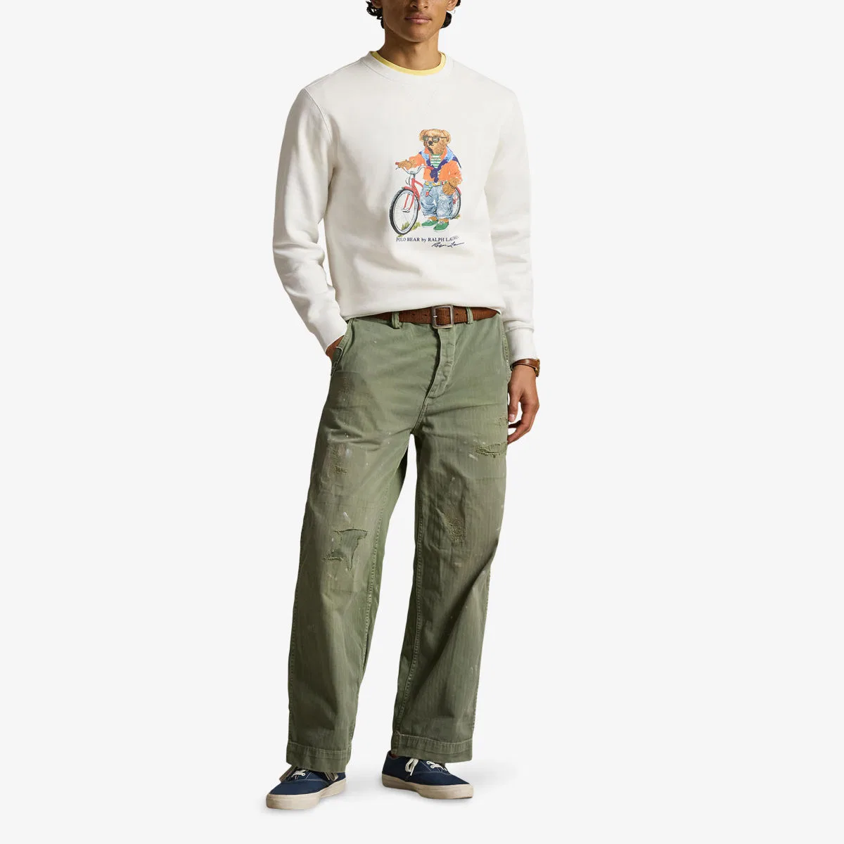 Толстовка из хлопковой смеси с принтом медведя для велополо Polo Ralph Lauren, белый — фото 2