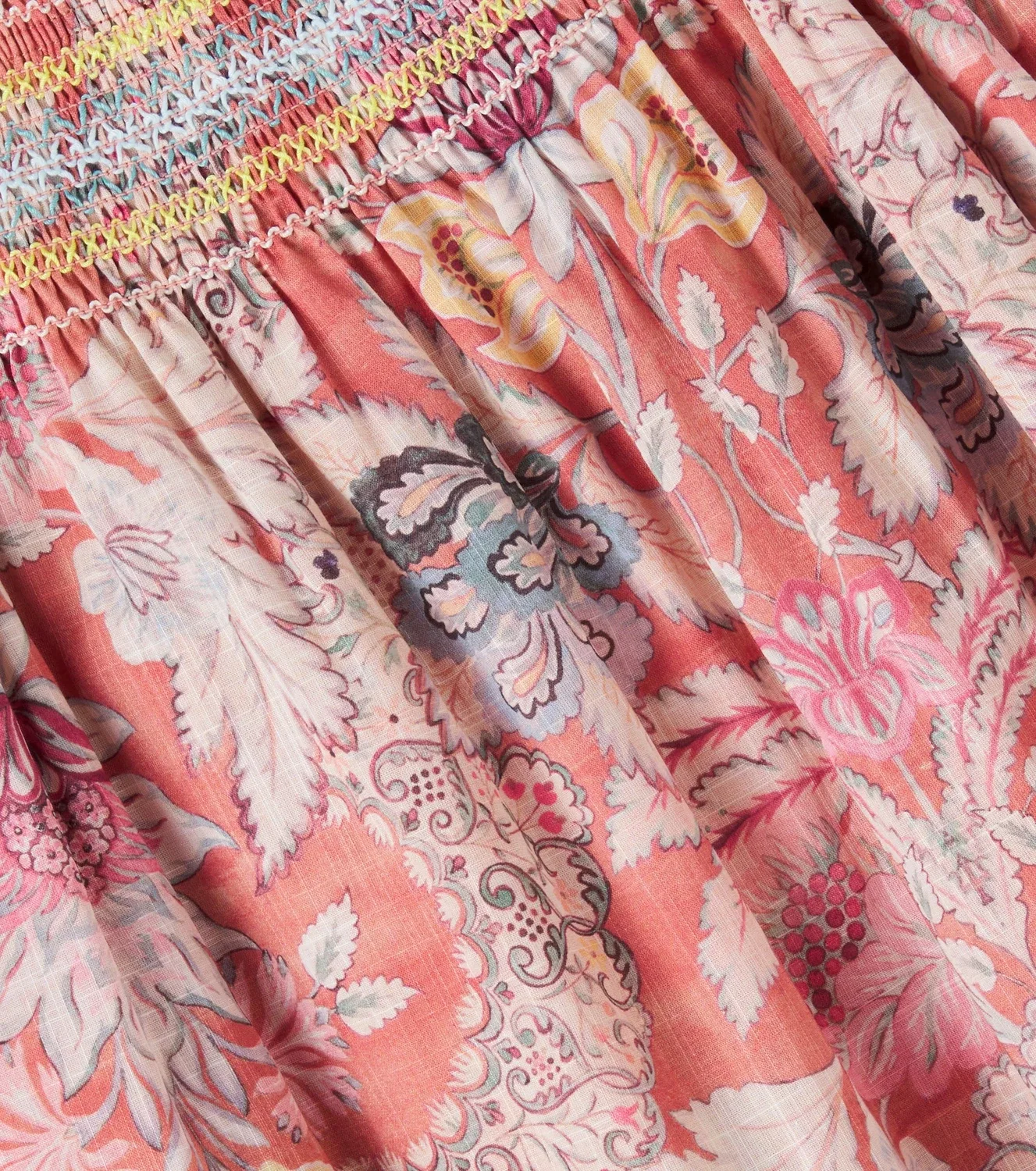 Нарядное платье с цветочным принтом Zimmermann Kids, розовый — фото 3