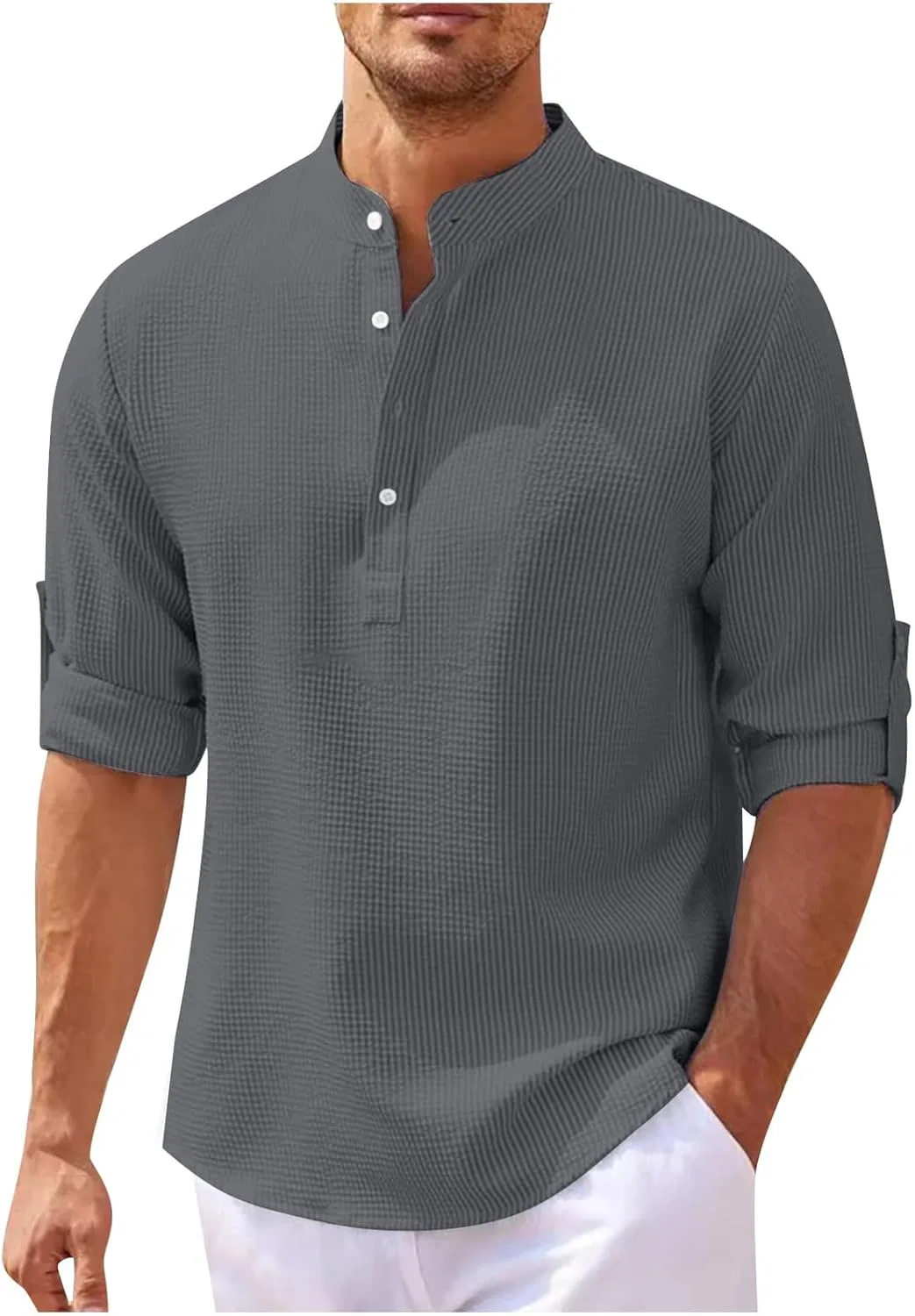 Мужская свободная футболка с длинным рукавом Generic, Dark Gray