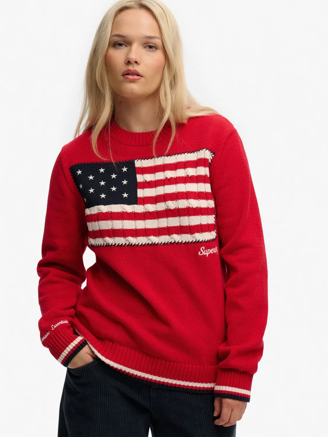 Джемпер женский свободного кроя, Americana Flag Superdry, красный — фото 2