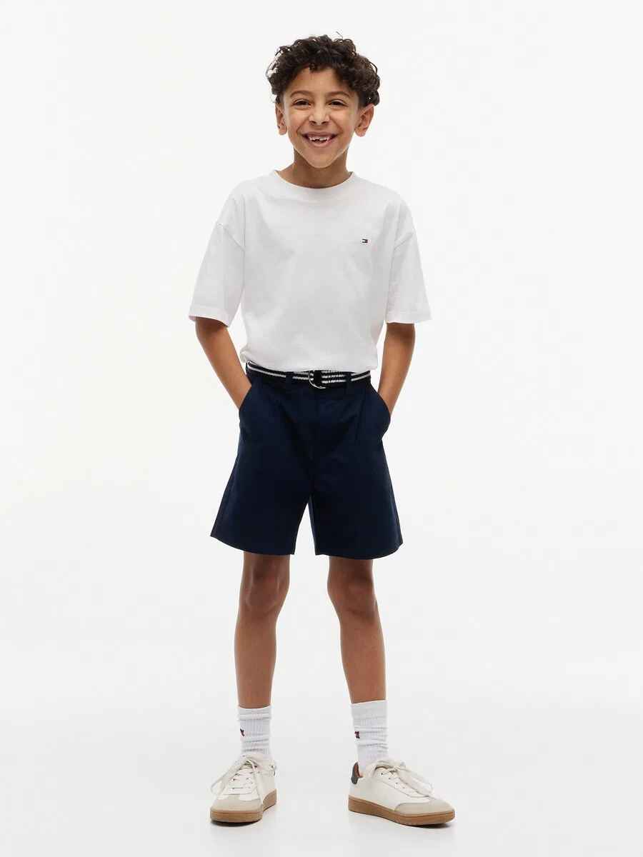 Детские свободные шорты, темно-синие Tommy Hilfiger Kids — фото 4