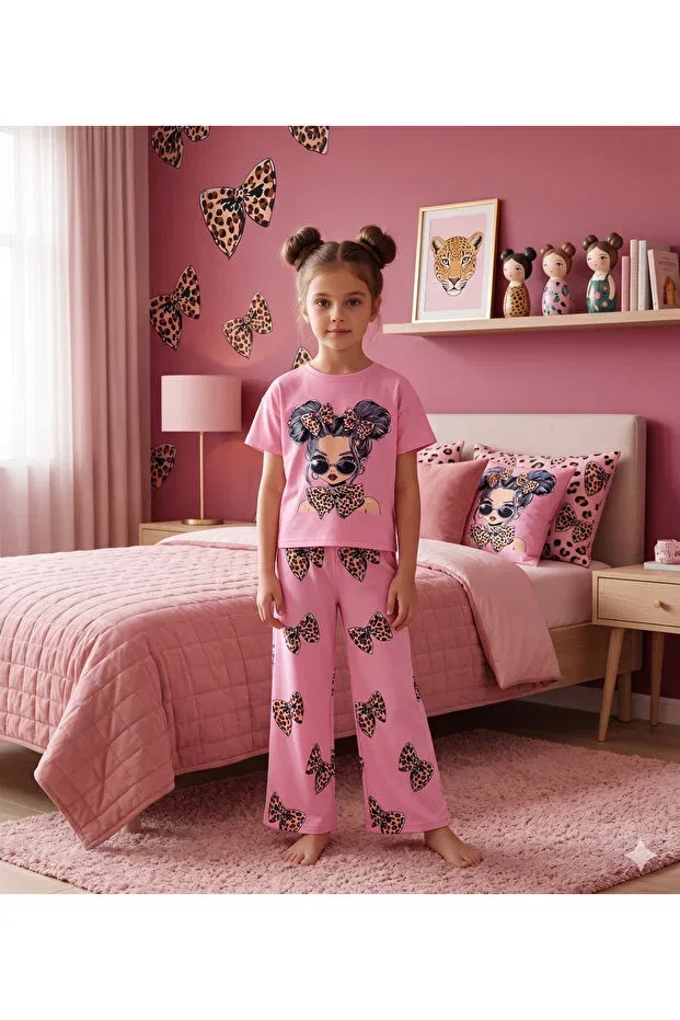 Детский для девочек спортивный костюм с принтом Fil Kids, Pink