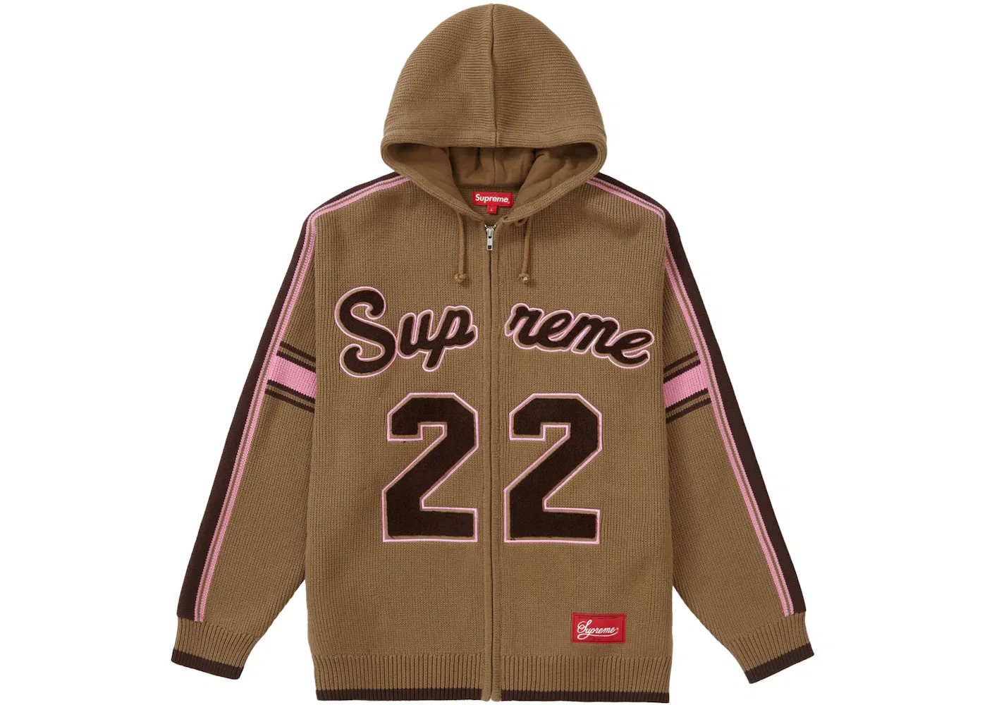 Мужской свитер с капюшоном и молнией Supreme Sweater, Light Brown