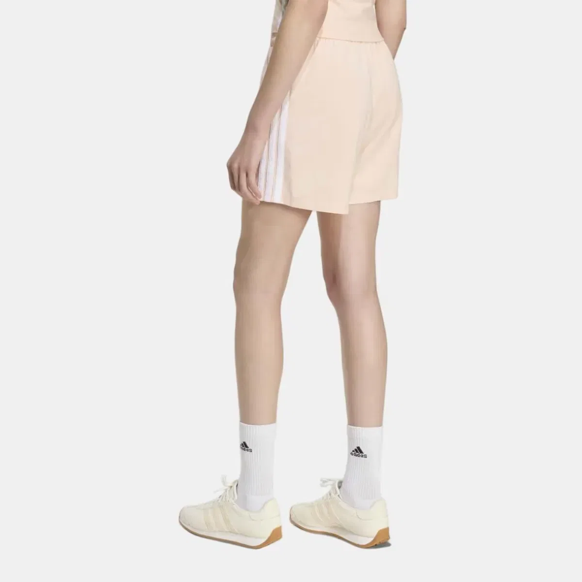 Женские шорты из футера с принтом adidas, Rosa — фото 2