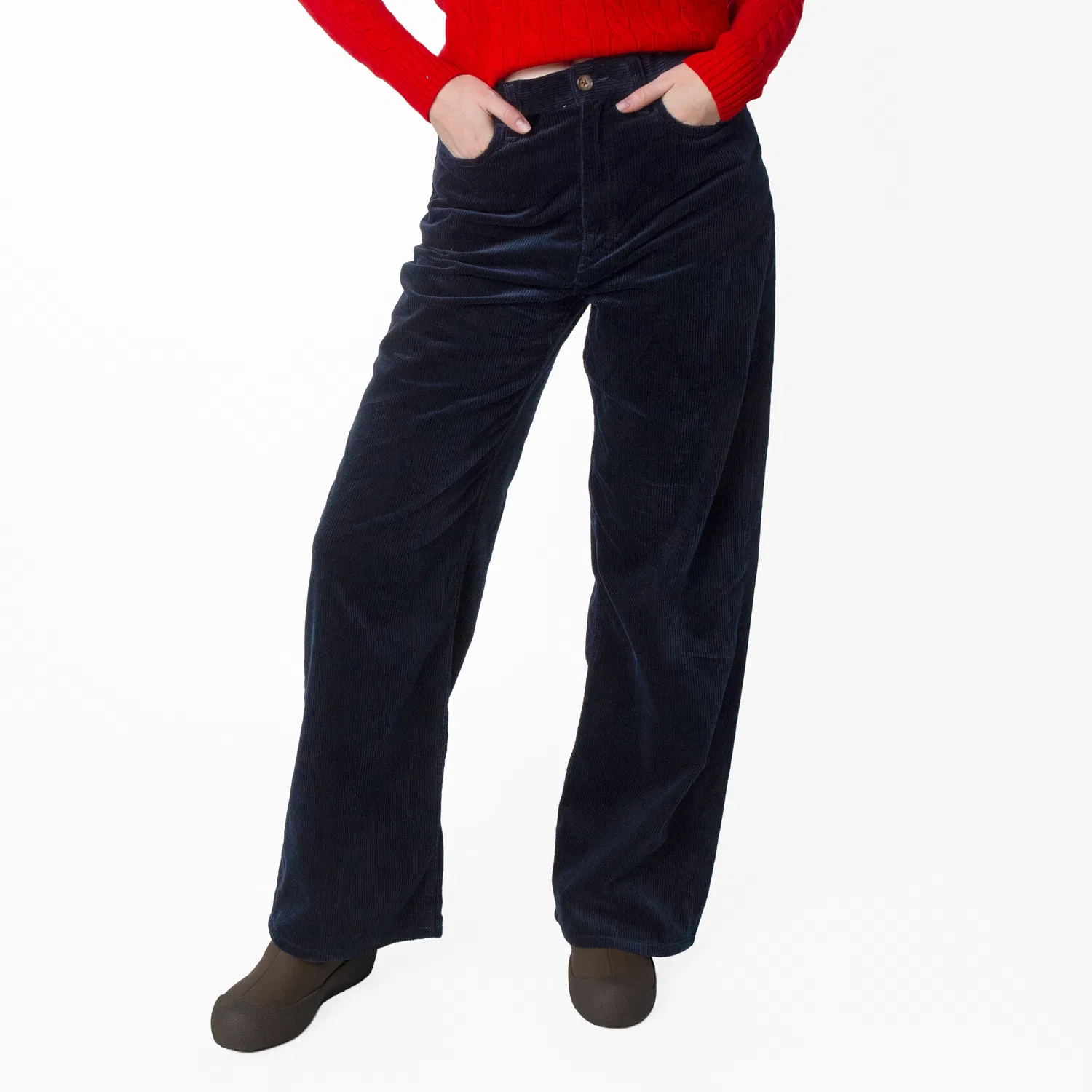 Брюки прямого кроя из вельвета Corduroy Straight-Leg Trousers Polo Ralph Lauren, Navy