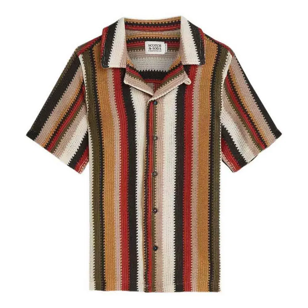 Детская рубашка с коротким рукавом с полосатым принтом Scotch & soda, Multicolor