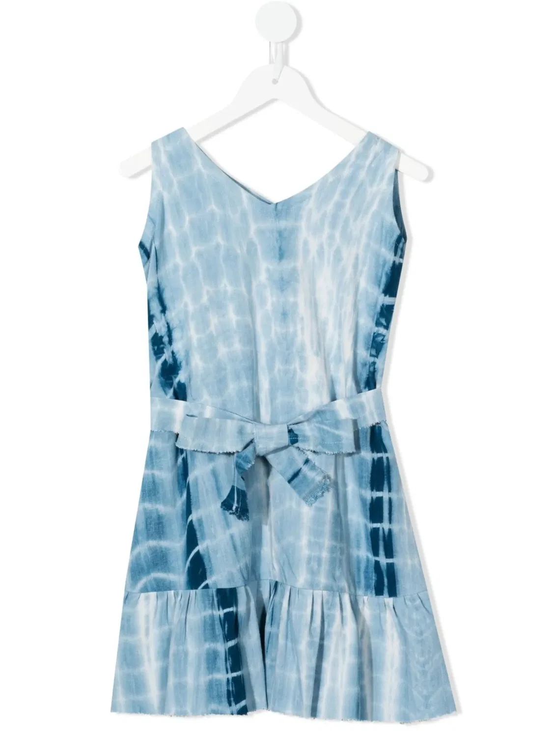 Платье мини из льна с эффектом tie-dye Little Bambah, голубой