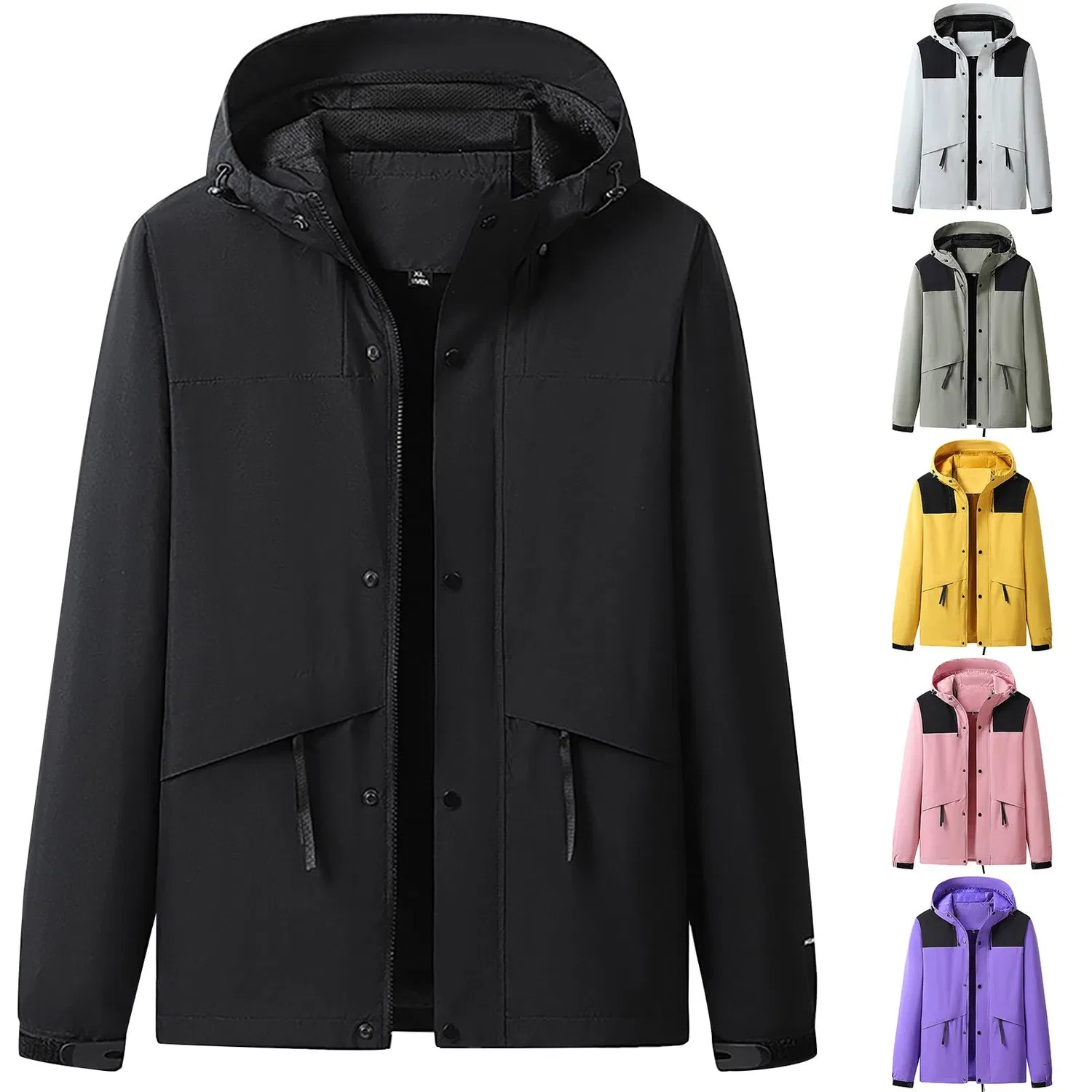 Женское дождевик с капюшоном, свободный крой, trench, bianco