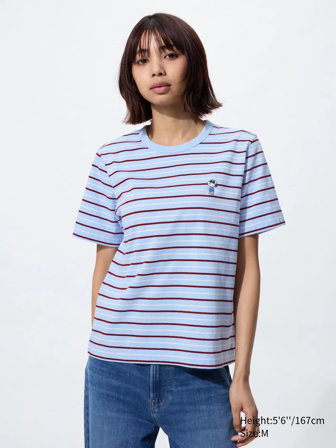 Футболка Uniqlo Peanuts, с графическим принтом, синяя — фото 2