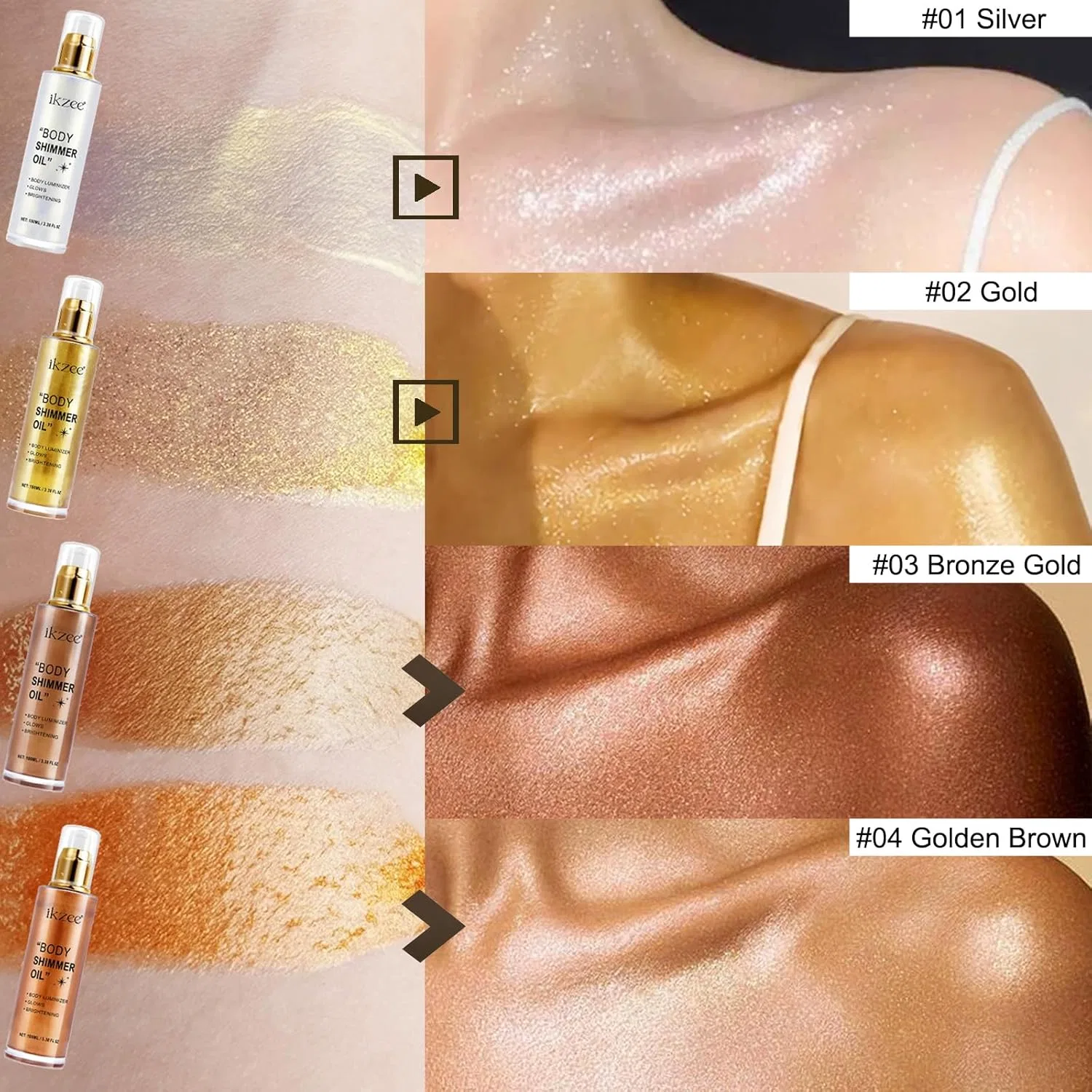 Масло для тела сияющее UCANBEMAKEUP, 100 мл — фото 3