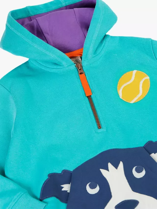 Детская толстовка Hadley с застежкой-молнией до середины груди, цвет Pacific Aqua/Multiple Frugi — фото 2