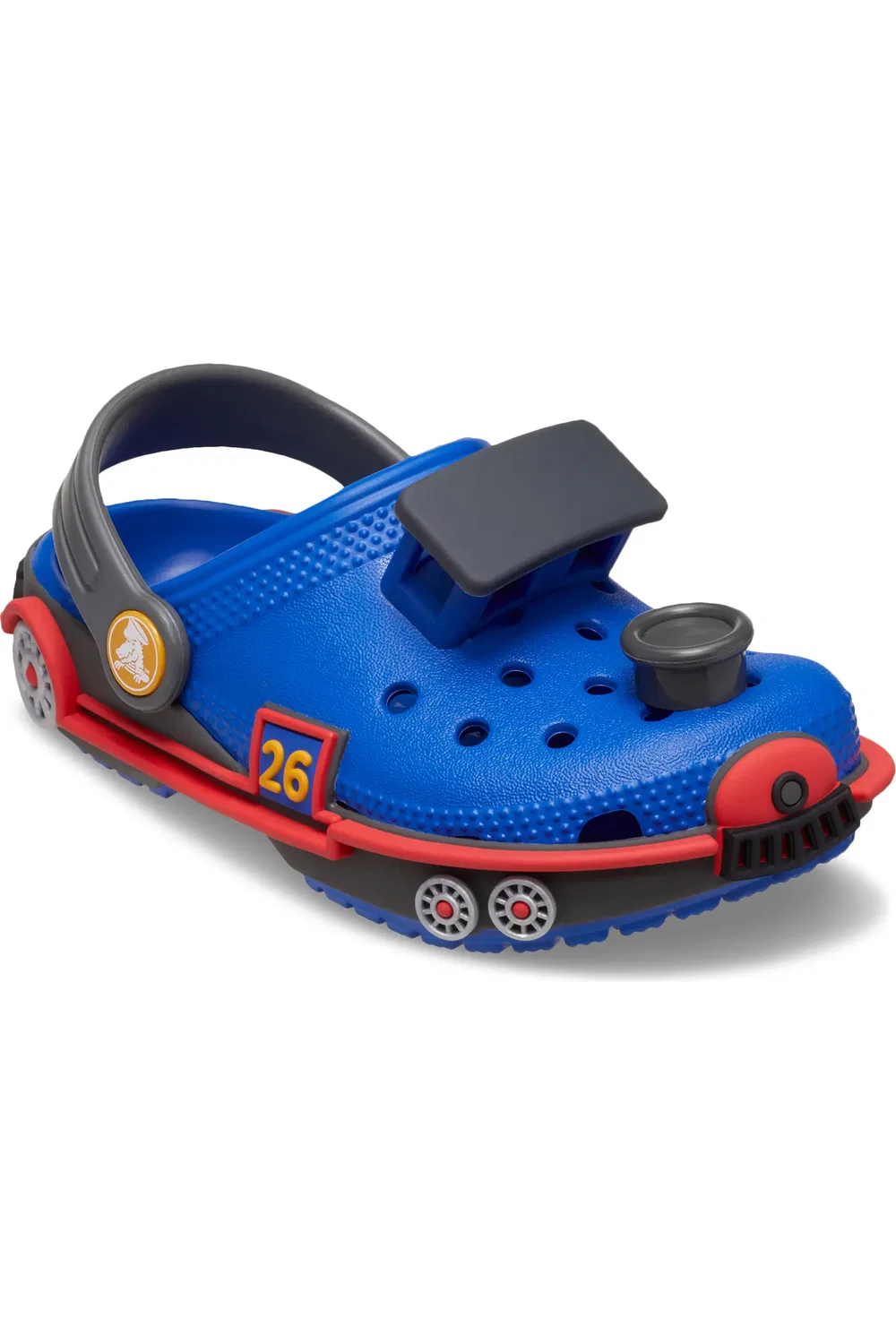 Детские сабо с паровозиком Classic Clog CROCS, Blue Bolt/Carbon