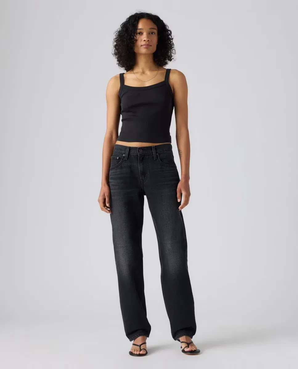 Женские джинсы с широкими штанинами со средней посадкой, Vaquero Recto Loose Taper, Levi's, темно-серый