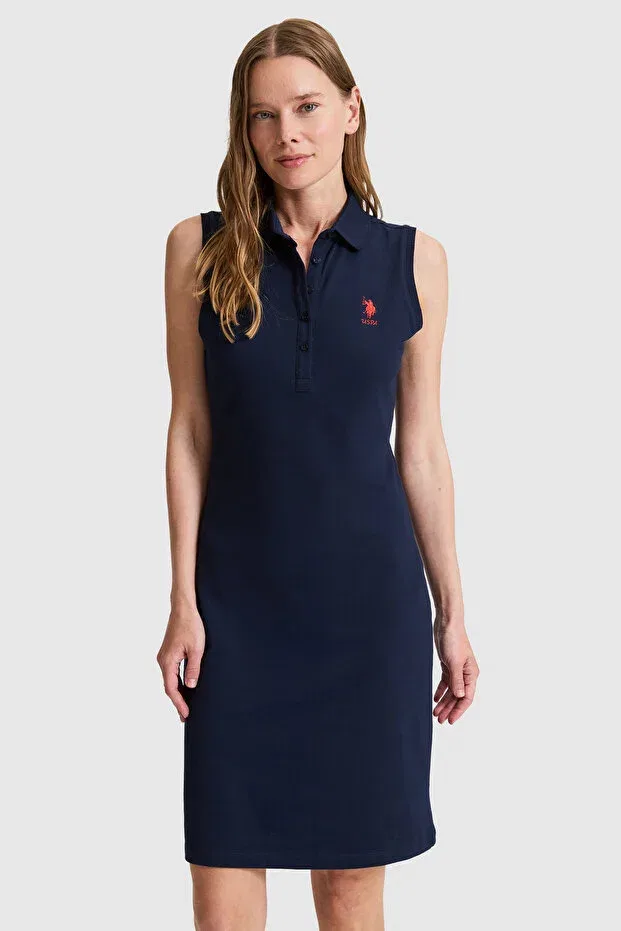 Женское платье-поло с принтом U.S. Polo Assn., Navy Blue — фото 4