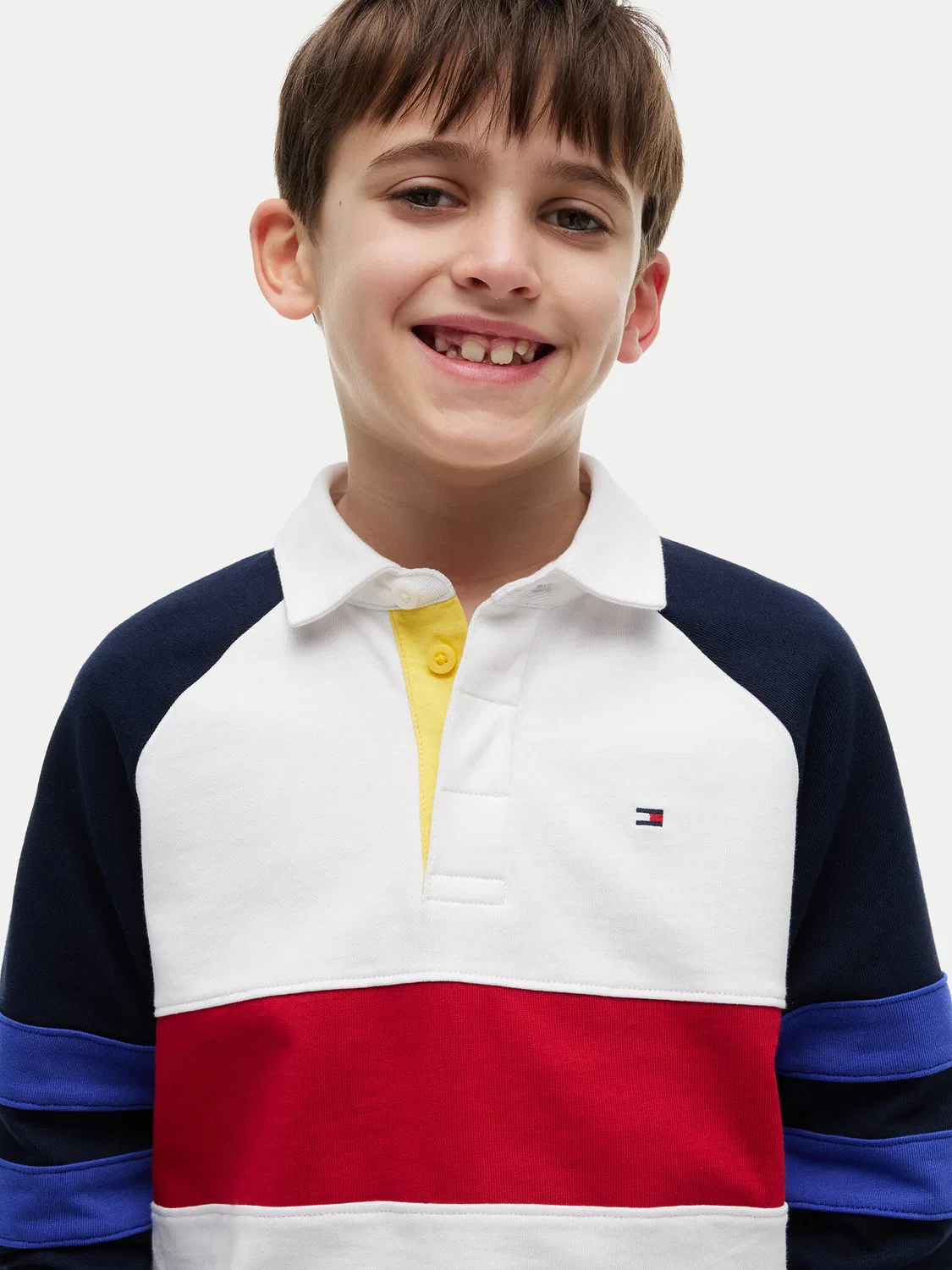 Поло стандартного кроя для мальчика Colourblock Tommy Hilfiger, белый — фото 4