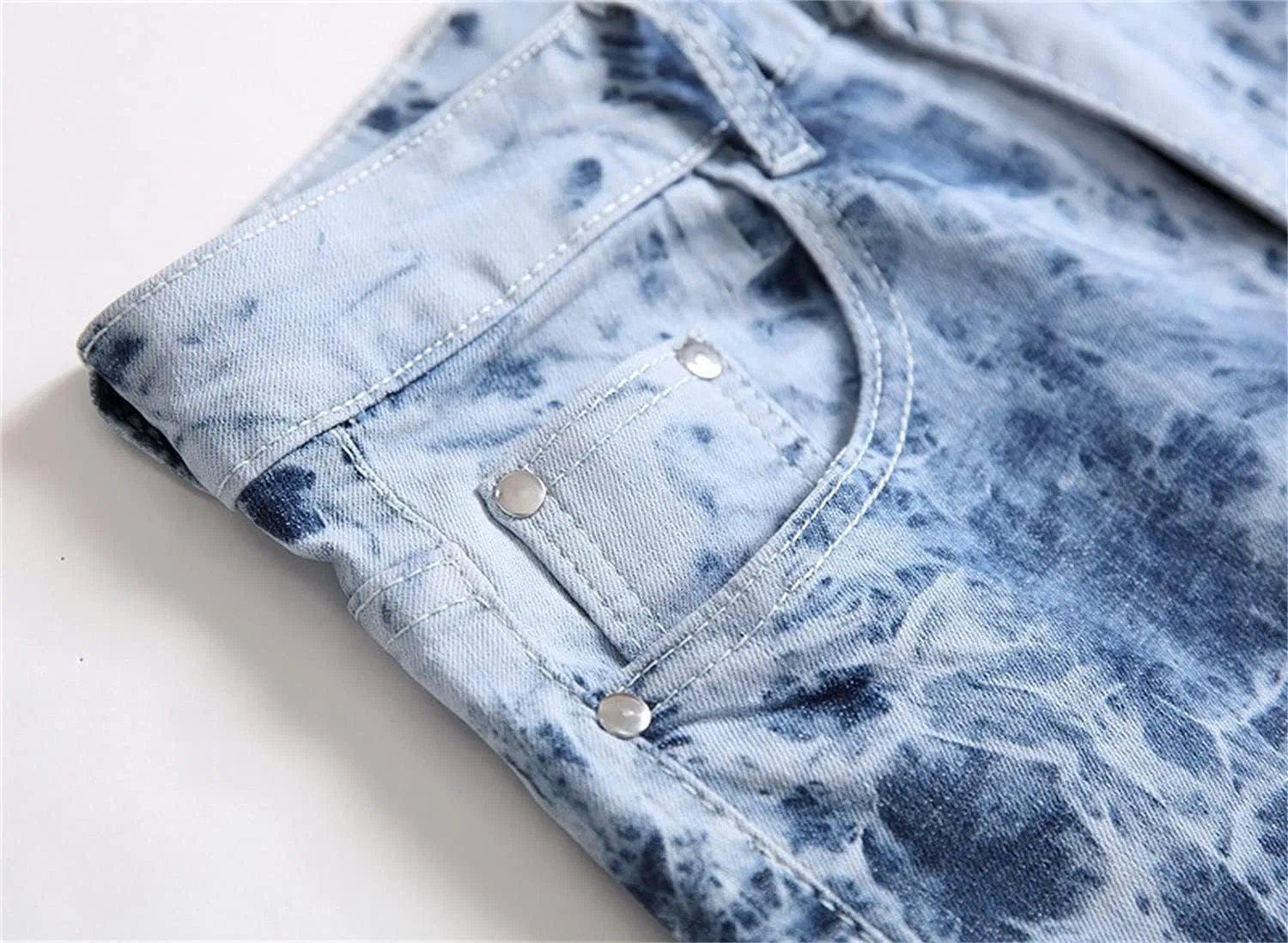 Джинсы Skinny Fit Distressed, Generic, Lightblue — фото 3