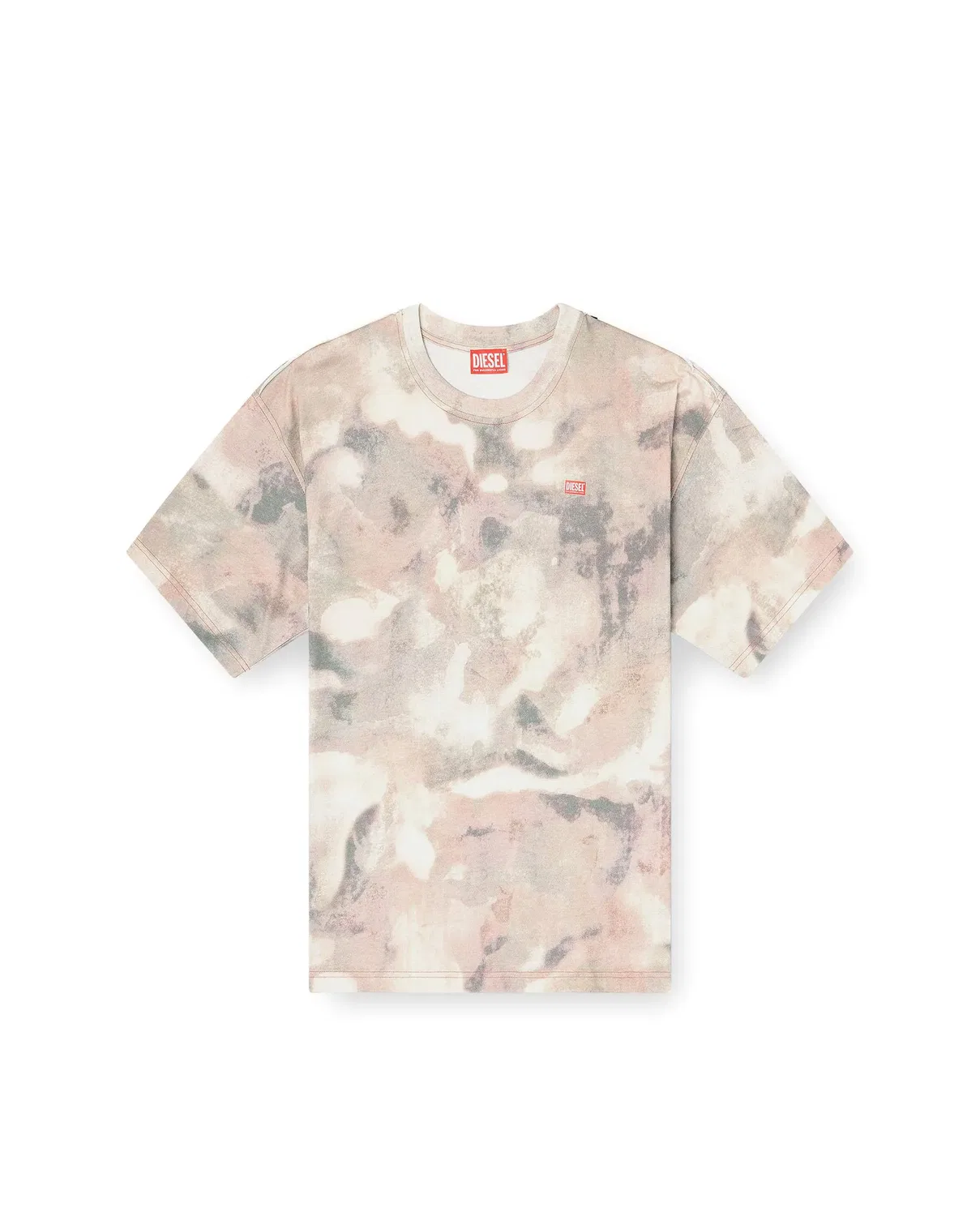 Мужская футболка оверсайз с принтом Camouflage Diesel, Beige/Marrón — фото 4