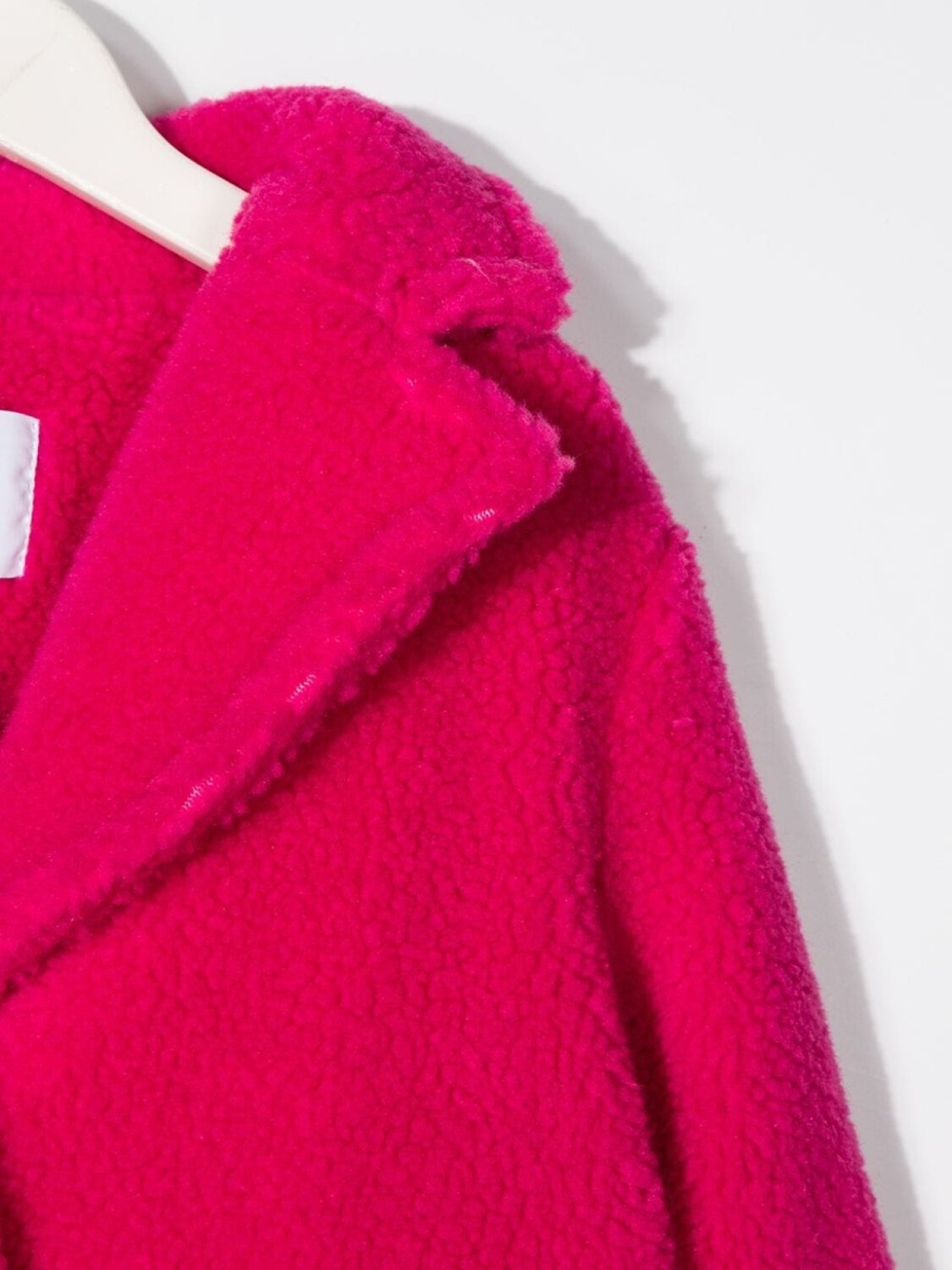 MSGM Kids шуба из искусственного меха с вышитым логотипом, розовый — фото 3