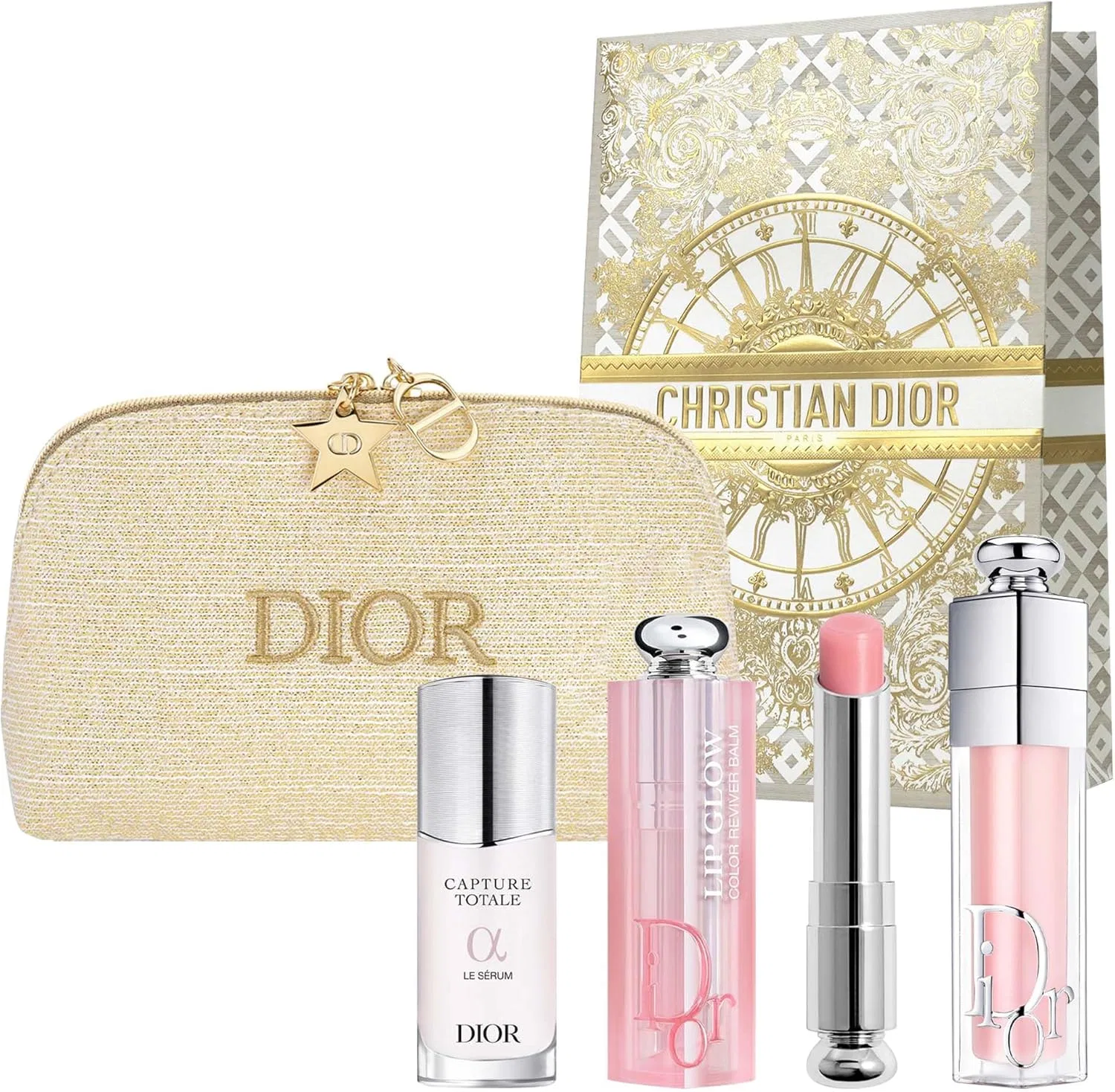 Набор косметики Dior с блеском для губ и сывороткой 10 мл розовый