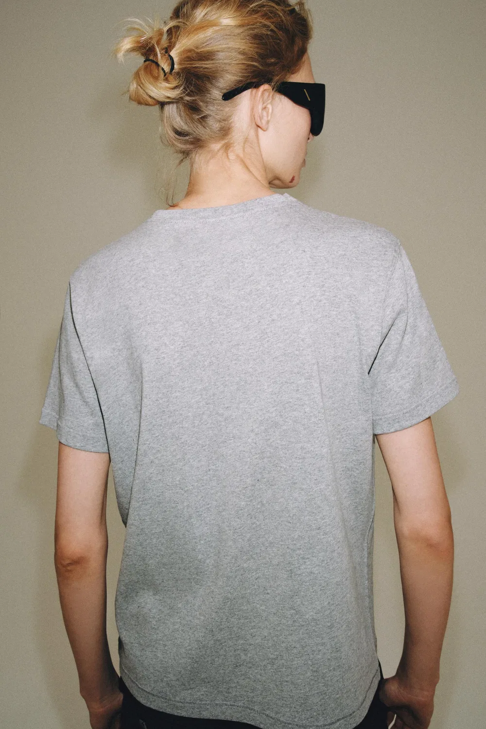 Футболка с круглым вырезом ZARA, Grey marl — фото 3