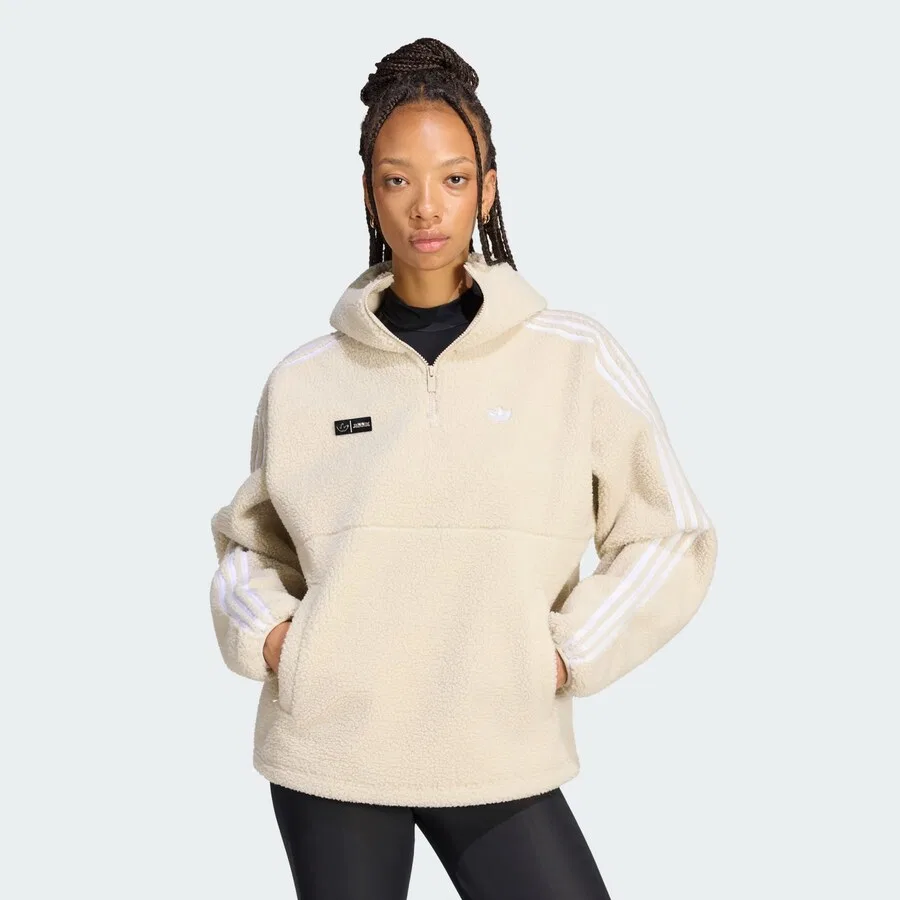 Свитер ADIDAS ORIGINALS 'Adidas Originals x Jennie' бежевого цвета — фото 2