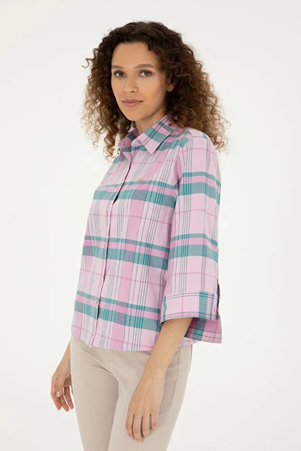 Женская рубашка с длинным рукавом U.S. Polo Assn., Pink — фото 3