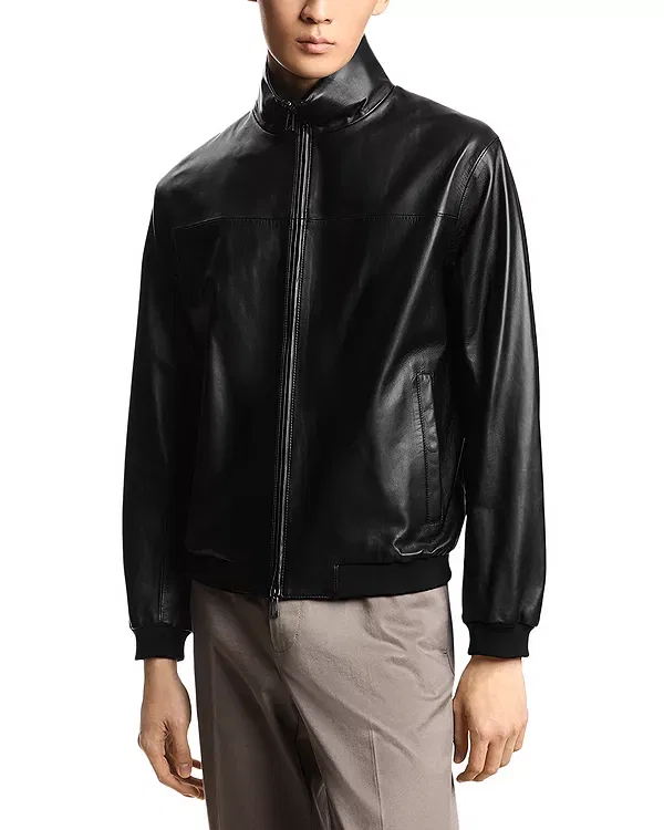 Мужская куртка из кожи Essential Glove Like Nappa Lambskin Emporio Armani, Black Beauty