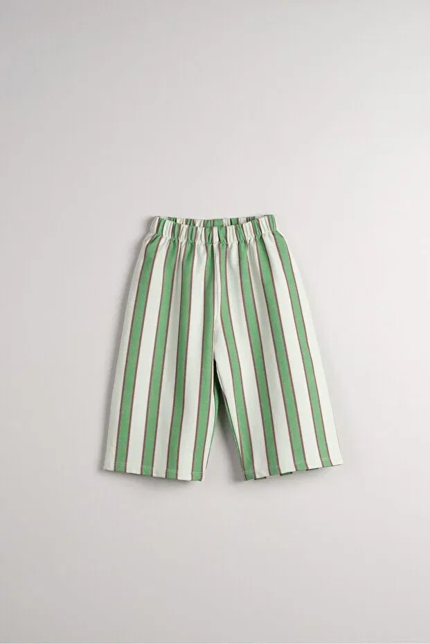 Детские брюки для девочек свободного кроя Bondberro, Green Striped — фото 4