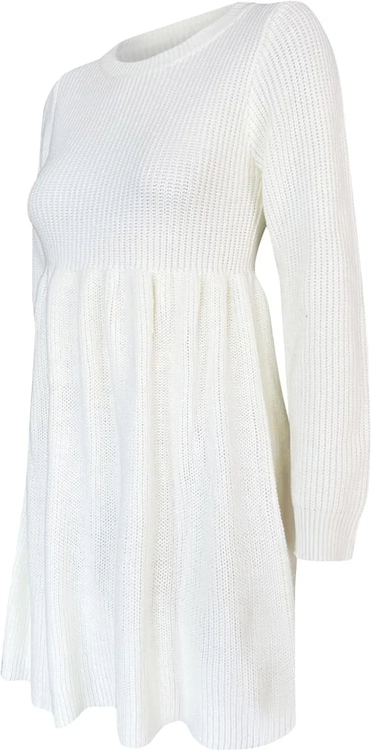 Женское платье-туника из футера A-Line Babydoll, белый — фото 4