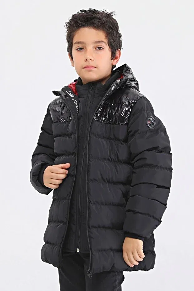 Детское пальто для девочек с капюшоном Benitto Kids, Black — фото 4