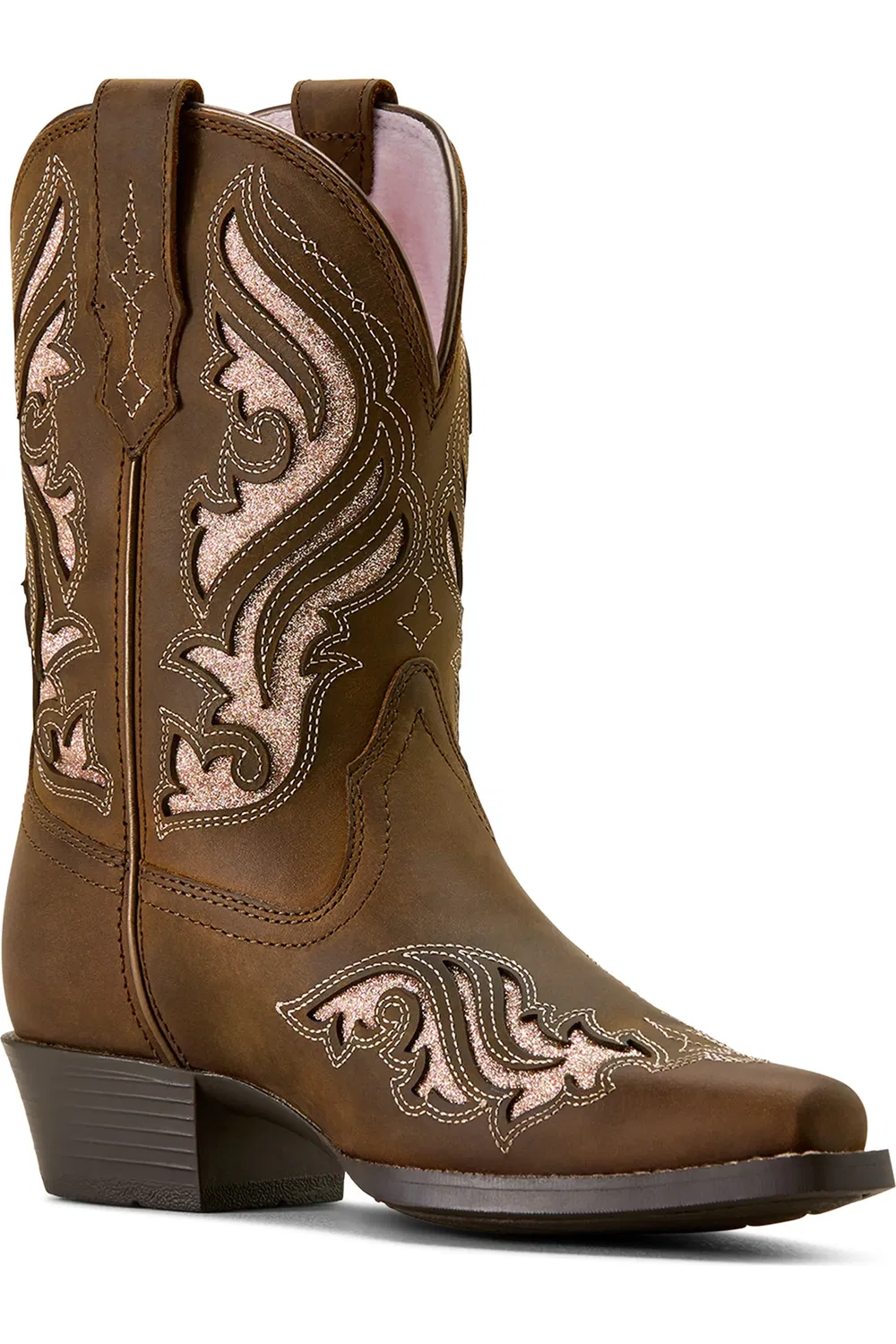 Детские ковбойские сапоги с вырезами и блестками Fashion Bliss D Toe Ariat, Sassy Brown