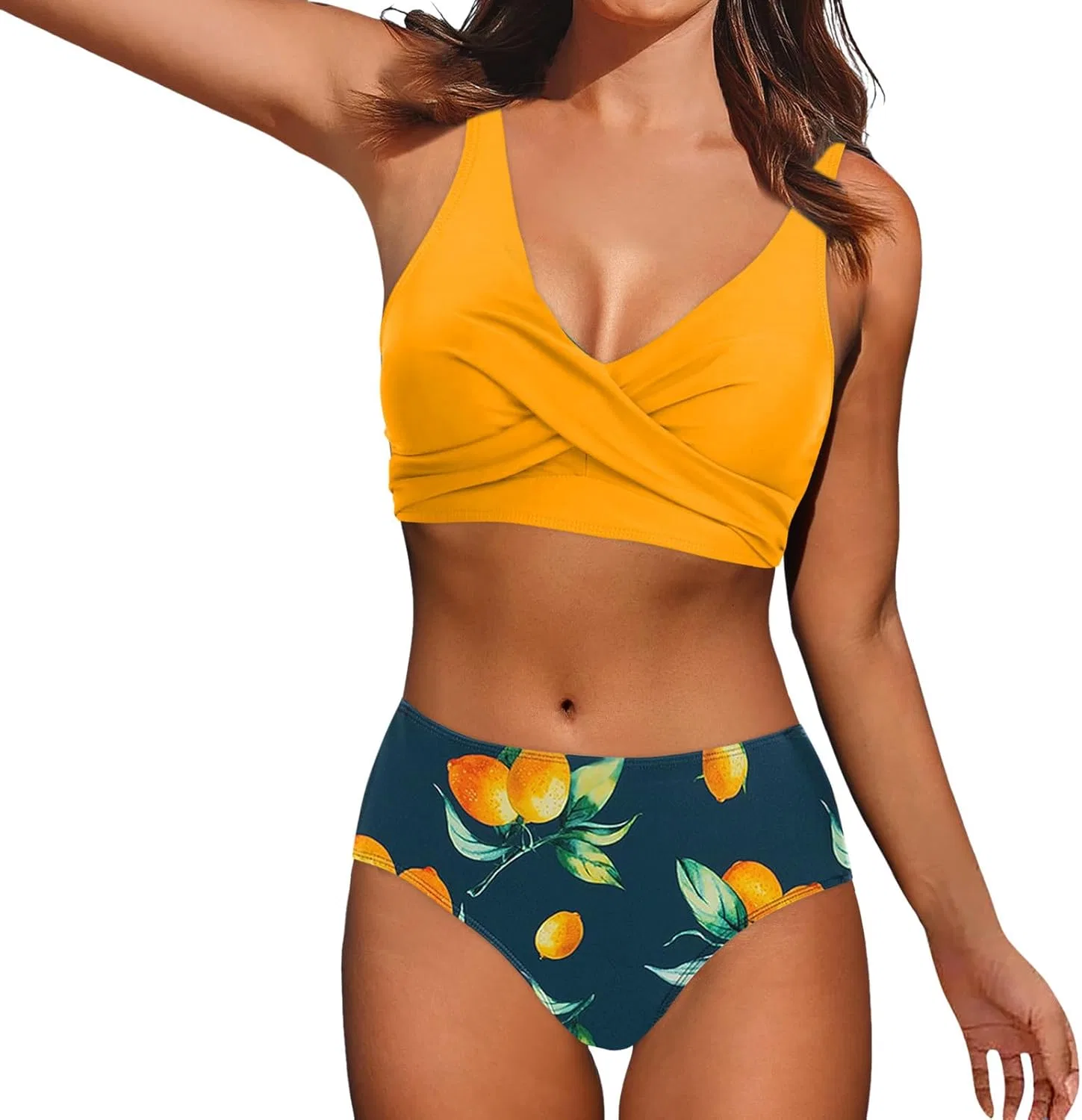 Женский бикини-комплект с пуш-ап Push Up Bikini Top Yellow