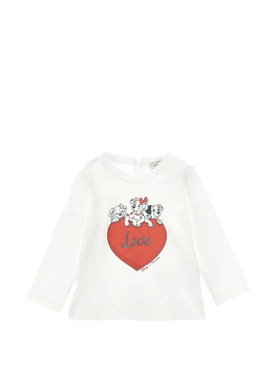 Футболка Hearts and Dalmatian с длинными рукавами из коллаборации с Disney Monnalisa, белый