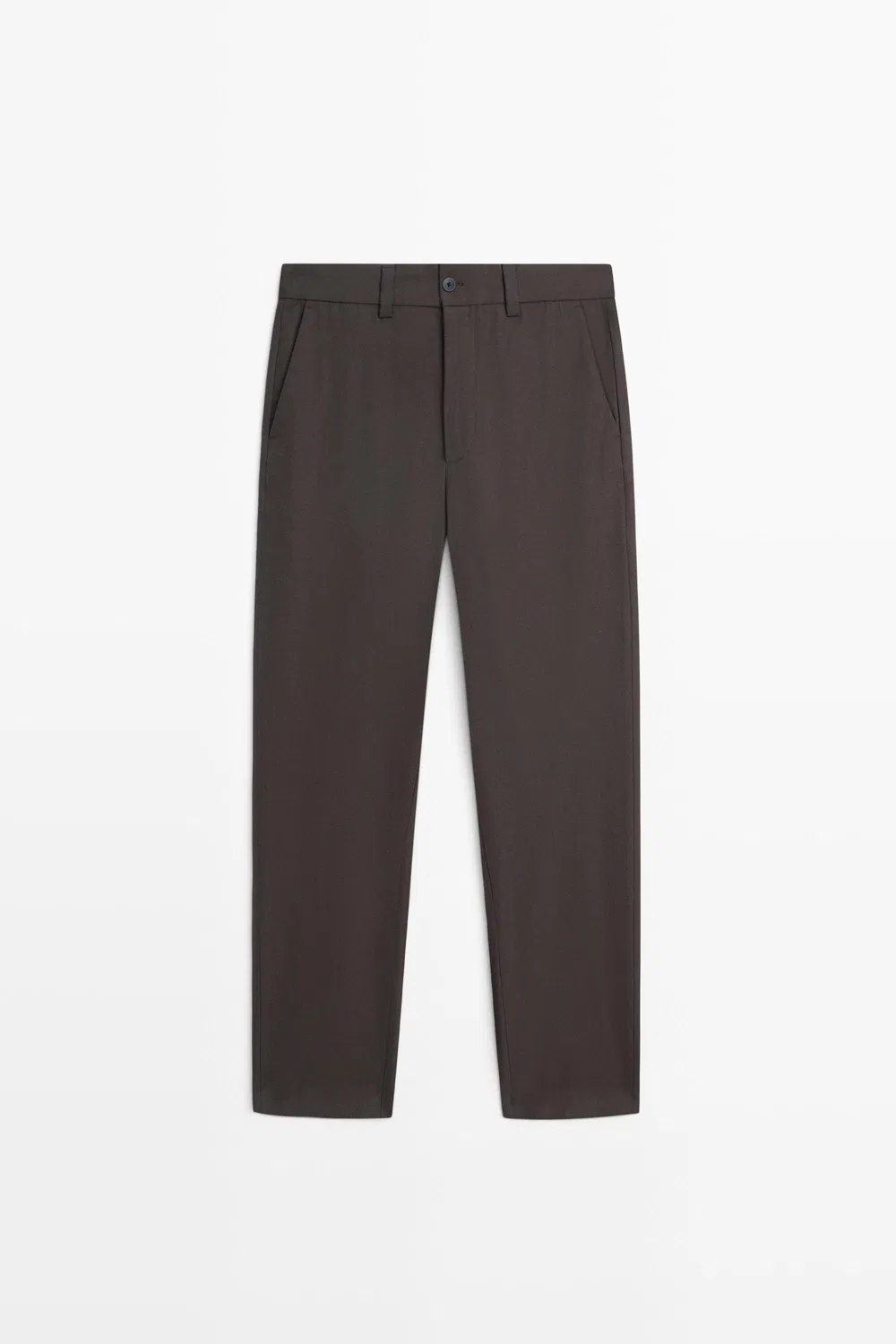Брюки Massimo Dutti, из прохладной шерсти, коричневый — фото 2