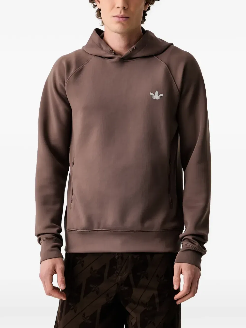 Толстовка с капюшоном и рукавами реглан с логотипом adidas, коричневый