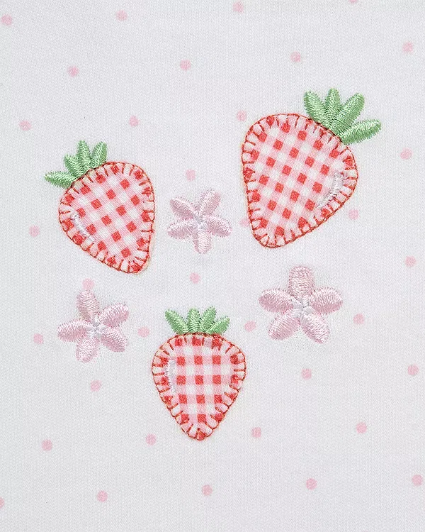 Детский комплект одежды для новорожденных девочек с принтом Strawberry Little Me, розовый — фото 4