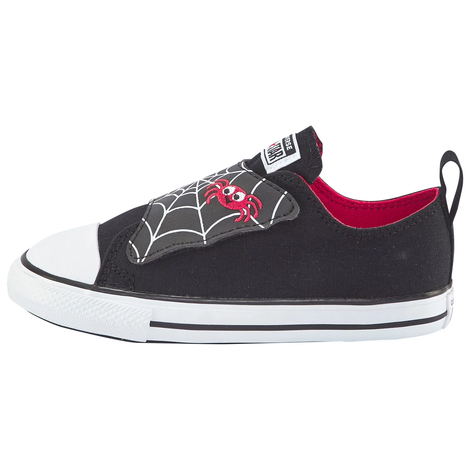 Детские кроссовки на шнуровке Converse, Black/White/Red — фото 2