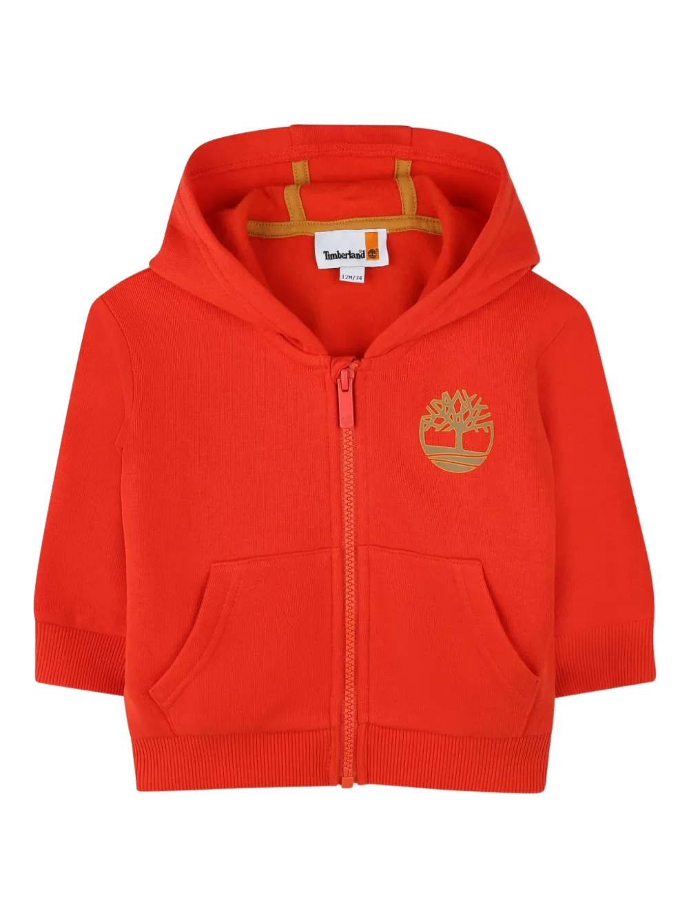 

Толстовка с капюшоном на молнии Timberland Kids, красный