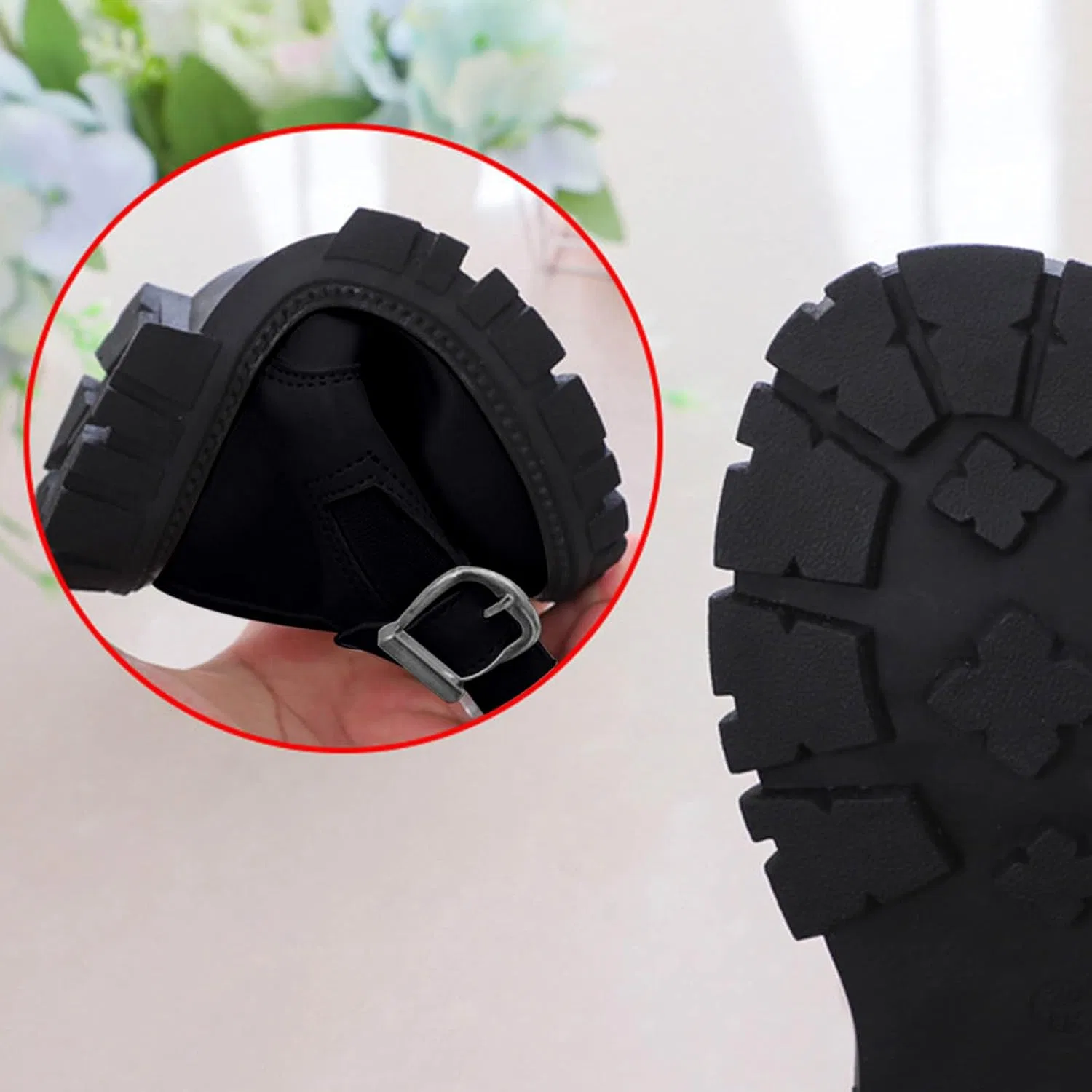 Детские ботинки для девочек и мальчиков с принтом SHOPESSA, Black — фото 4